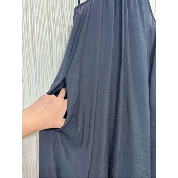 COS Halterneck Maxi Dress Navy
