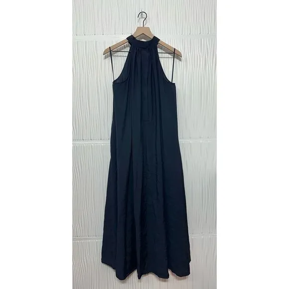 COS Halterneck Maxi Dress Navy