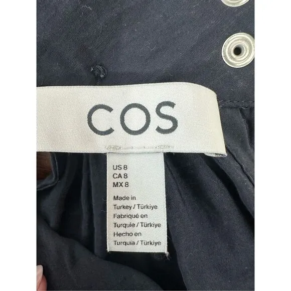 COS Halterneck Maxi Dress Navy
