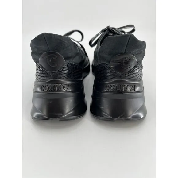 Courser Uno Women's Sneaker Women's Sz 8.5 Black Mono Lace Up Shoes