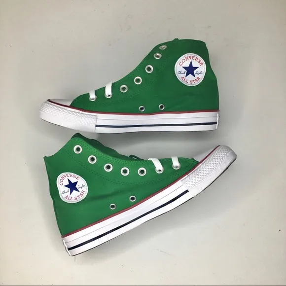 CUSTOM Vine Green Converse Chuck Taylor All Star Hi Top Canvas Sneakers