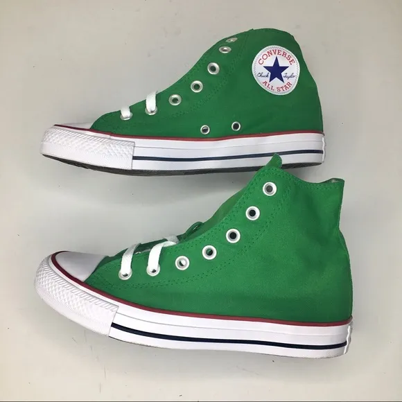 CUSTOM Vine Green Converse Chuck Taylor All Star Hi Top Canvas Sneakers