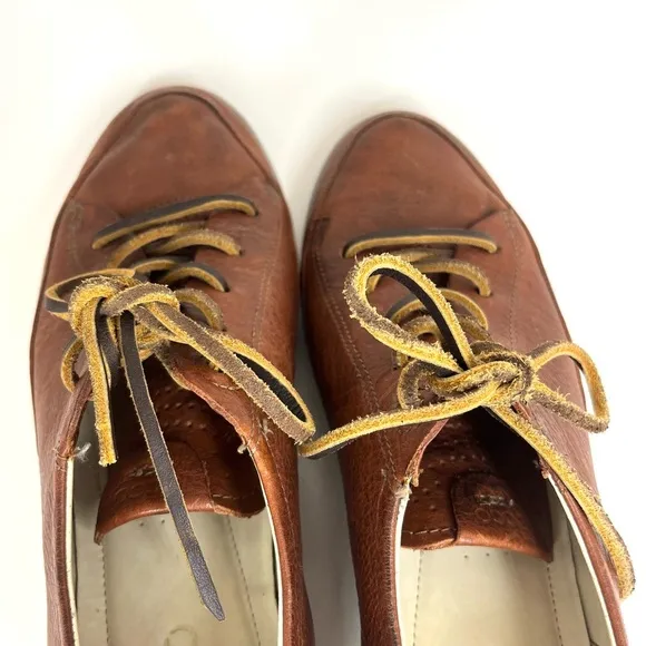 Danish Design Brown Soft Leather aloe Top Sneakers Womens Size 10 EUC