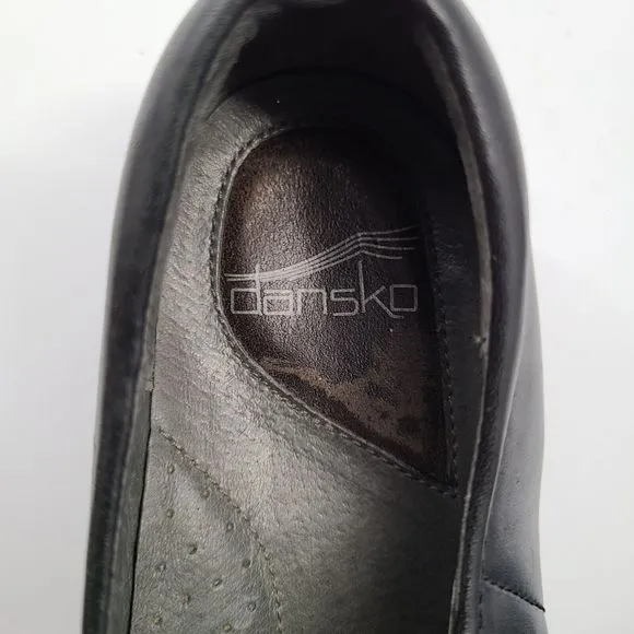 Dansko Black Leather Professional‎ Clogs Shoes Women's Size EUR 39 US 8.5-9