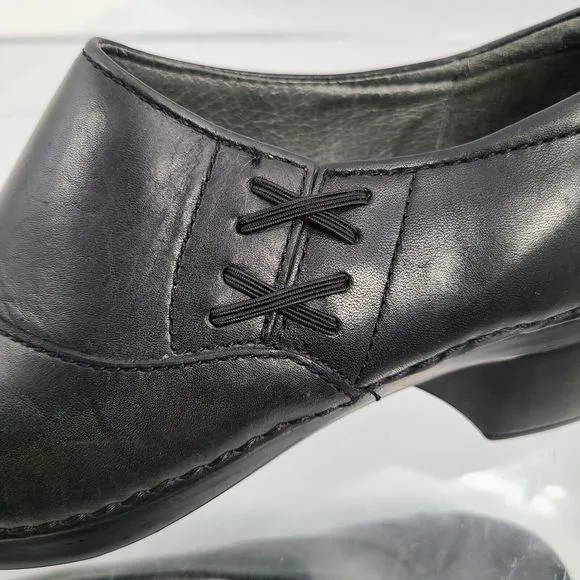 Dansko Black Leather Professional‎ Clogs Shoes Women's Size EUR 39 US 8.5-9