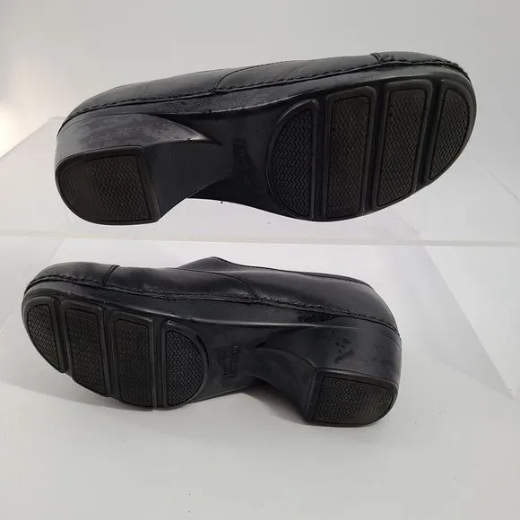 Dansko Black Leather Professional‎ Clogs Shoes Women's Size EUR 39 US 8.5-9
