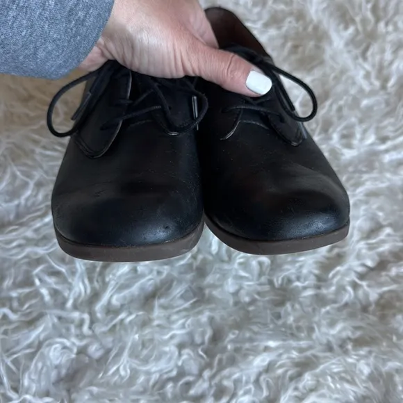 Dansko Louise Lace Up Black Leather Heeled Oxford Shoes Sz 6.5 Black
