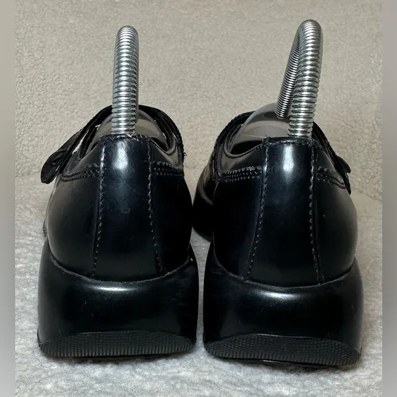 DANSKO Mary Jane’s black leather chunky goth elastic button closure strap 39
