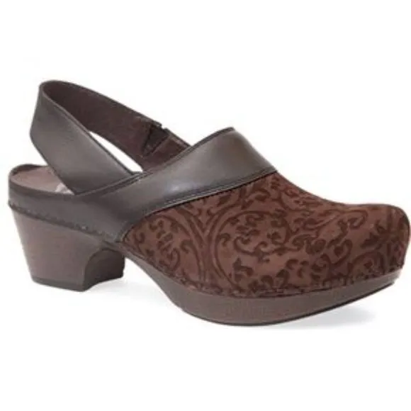 Dansko Pearl (Brown Floral) Women's Clog Shoes