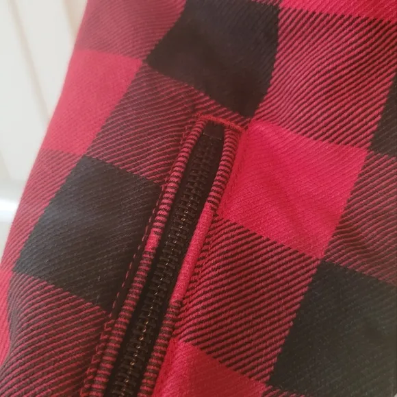 Denim &amp; Supply Ralph Lauren Red Black Buffalo Plaid Detachable Hood Jacket Coat