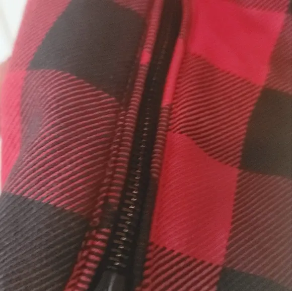Denim &amp; Supply Ralph Lauren Red Black Buffalo Plaid Detachable Hood Jacket Coat