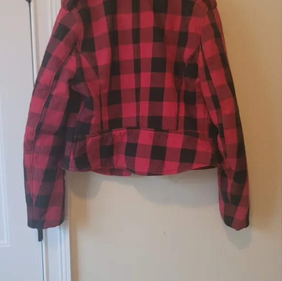 Denim &amp; Supply Ralph Lauren Red Black Buffalo Plaid Detachable Hood Jacket Coat