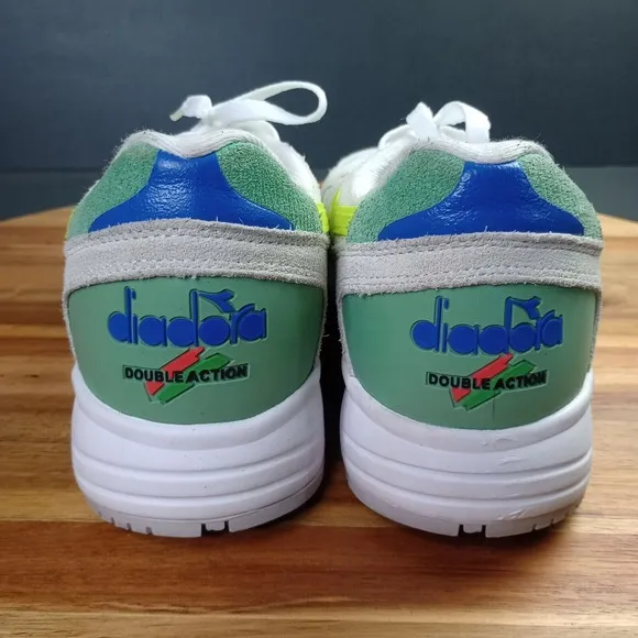 Diadora Men's Tennis Shoes Sz 9 N9002 Ball White Acid Green 501-178368-C2416