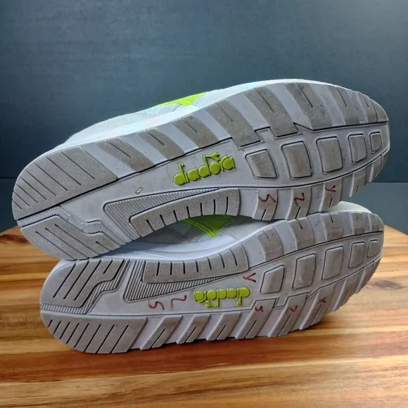 Diadora Men's Tennis Shoes Sz 9 N9002 Ball White Acid Green 501-178368-C2416
