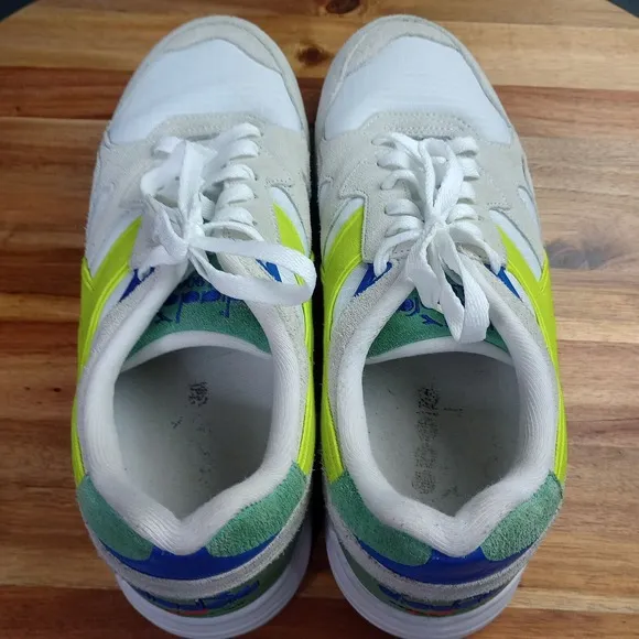 Diadora Men's Tennis Shoes Sz 9 N9002 Ball White Acid Green 501-178368-C2416