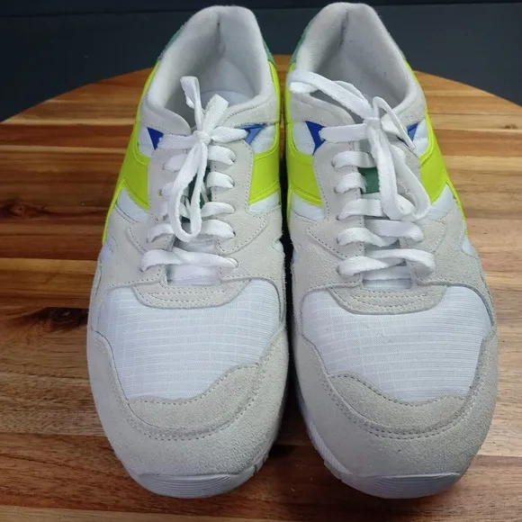 Diadora Men's Tennis Shoes Sz 9 N9002 Ball White Acid Green 501-178368-C2416