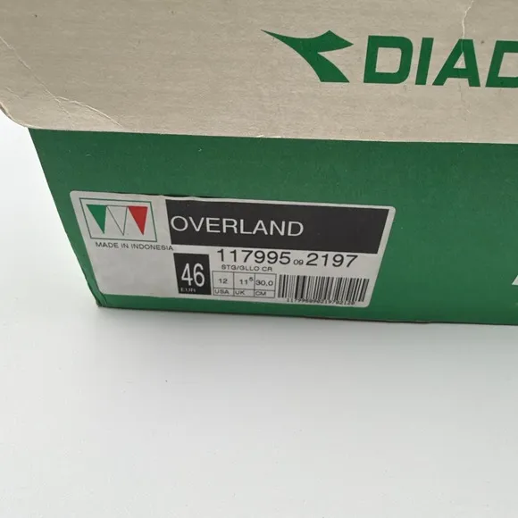 Diadora Overland Shoes Mens Size 12 EUR 46 Black 117995 092197 NIB