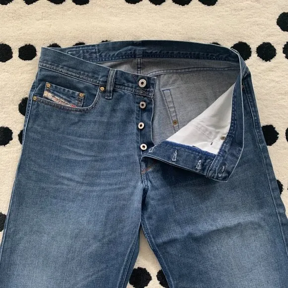 Diesel Kuratt Relaxed Fit Button Fly Denim Y2K Jeans