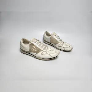 Diesel‎ Vintage Rare Mens White Leather Elastic Slip On Sneakers Size 7.5…