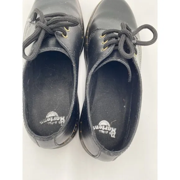 Doc Martens Black Leather Oxfords Shoes Aw004 Women's Size 7 Mens 6 NEW