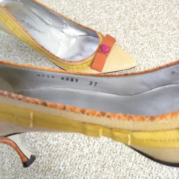 Dolce And Gabbana Canvas Leather Trim Shoes