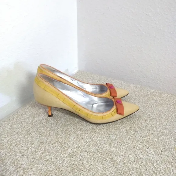 Dolce And Gabbana Canvas Leather Trim Shoes