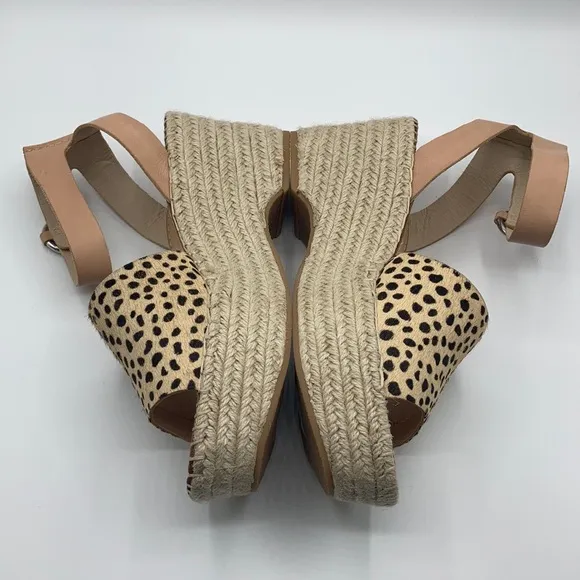 Dolce Vita Leopard Print Cow Hair Lesly Wedges 9