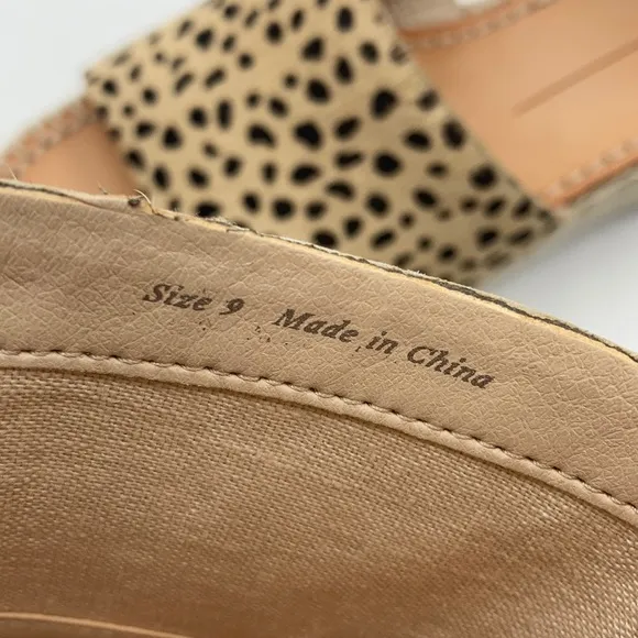 Dolce Vita Leopard Print Cow Hair Lesly Wedges 9