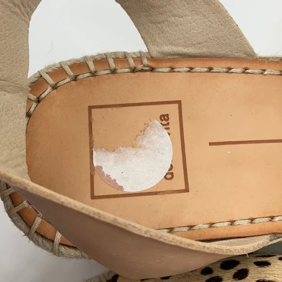 Dolce Vita Leopard Print Cow Hair Lesly Wedges 9