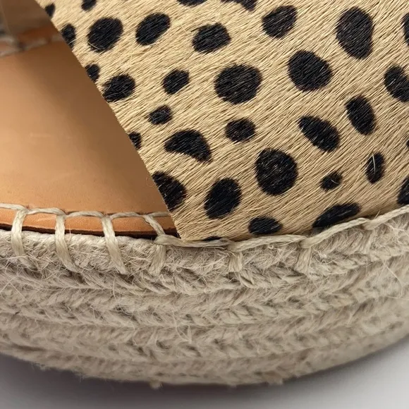 Dolce Vita Leopard Print Cow Hair Lesly Wedges 9