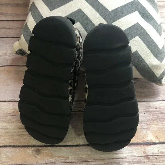 Donald J. Pliner Girls Shoes Size 27 10.5 Leopard Black Furry Ankle Boots Bootie