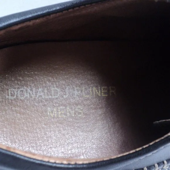 Donald J Pliner Men's Size 10 Ernie Black Leather Zip Up Driving Loafers Shoes