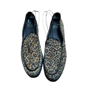 Donald Pliner Eclipse Leopard Print Lug Sole Leather Blend Shoes Loafers Size 11