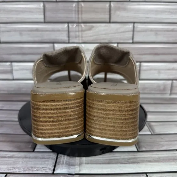 Donald Pliner Women's Light Taupe Haze Slide Mule Heeled Sandals Shoe Size 8-NEW