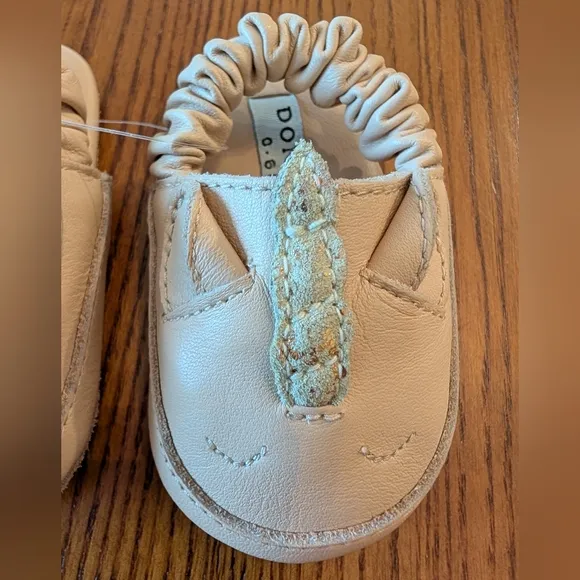 Donsje Unicorn Infant Shoes, Cream Leather, Size 0-6mo. - NEW
