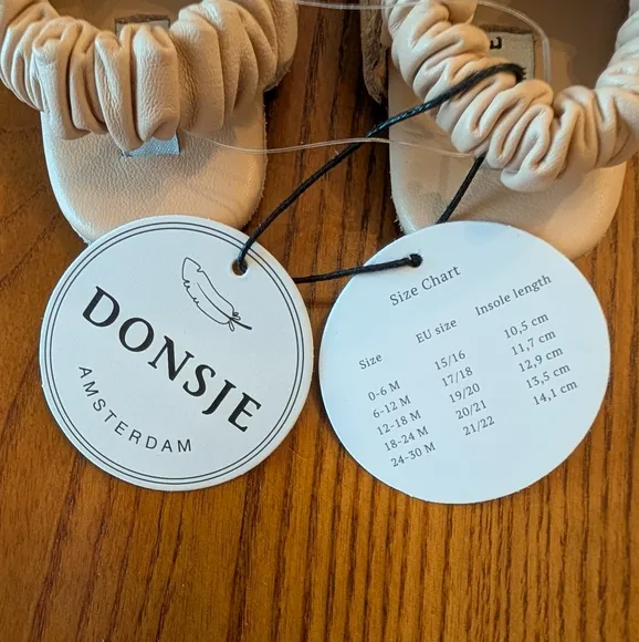 Donsje Unicorn Infant Shoes, Cream Leather, Size 0-6mo. - NEW