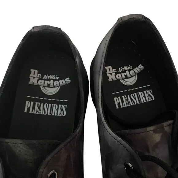 Dr Doc Martens Pleasures 1461 Bex NEW Men's 9 Lady's 10 Black Tie-Dye Boat Shoes