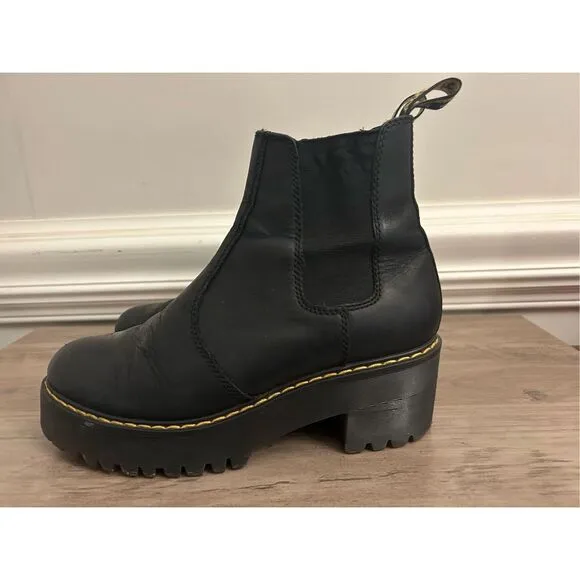 Dr Doc Martens Rometty Boots sz 7 chunky Platform Leather Chelsea Punk