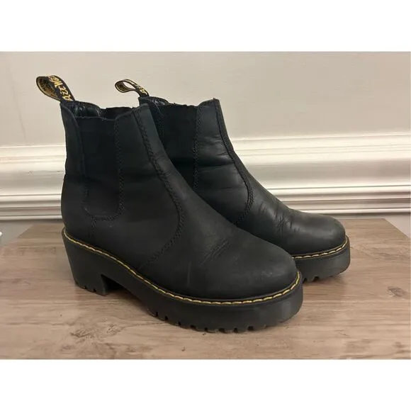 Dr Doc Martens Rometty Boots sz 7 chunky Platform Leather Chelsea Punk