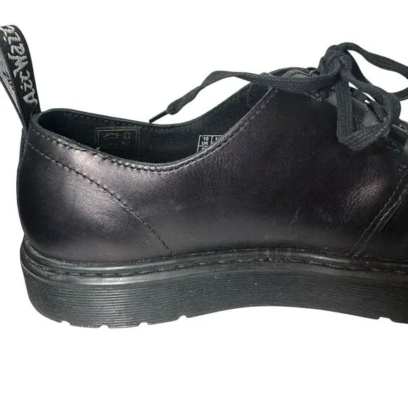 Dr Doc Martens WALDEN Black Brando Leather Creeper Loafer Shoes Size 11- 3 Eye