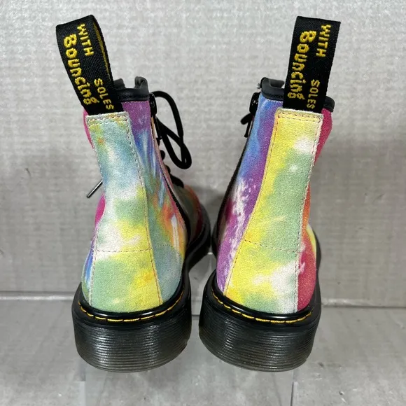 Dr. Martens 1460 Rainbow Tie Dye Leather Combat &amp; Lace-Up Boots SZ US3/EU 34