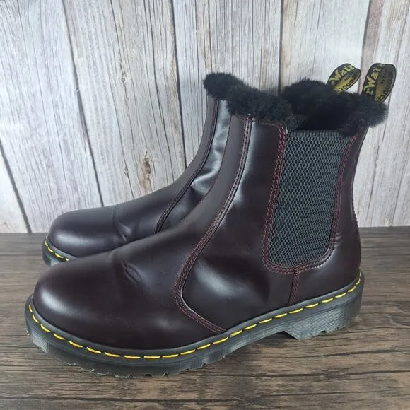 Dr. Martens 2976 Leonore Faux Fur Leather Pull On Chelsea Boot Women's Sz 11