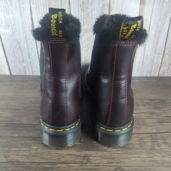 Dr. Martens 2976 Leonore Faux Fur Leather Pull On Chelsea Boot Women's Sz 11