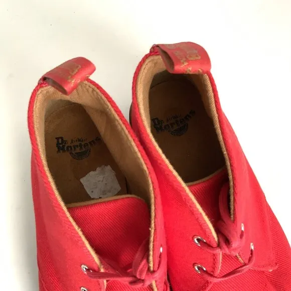 Dr. Martens Ankle Boots Women Size 5M Red Daytona Fabric Shoes