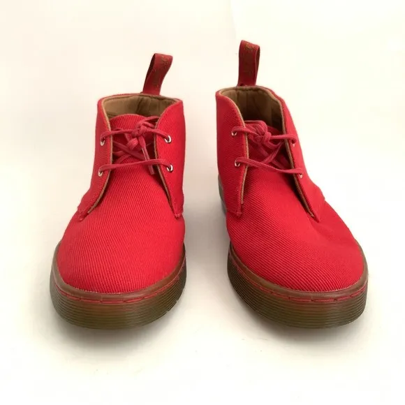 Dr. Martens Ankle Boots Women Size 5M Red Daytona Fabric Shoes