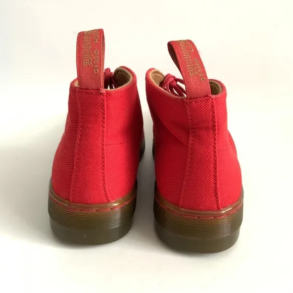 Dr. Martens Ankle Boots Women Size 5M Red Daytona Fabric Shoes