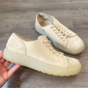 Dr Martens Dante Leather Sneakers Shoes Beige Low Top W 7/ M 6