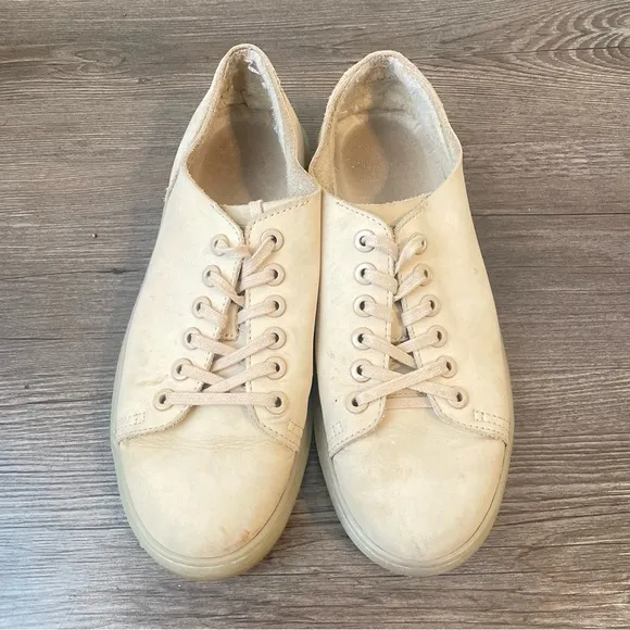 Dr Martens Dante Leather Sneakers Shoes Beige Low Top W 7/ M 6