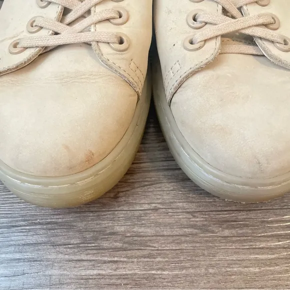 Dr Martens Dante Leather Sneakers Shoes Beige Low Top W 7/ M 6