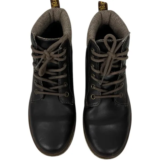 Dr Martens Maelly Brown Leather 6 Eye Lace Up Ankle Boots Size EU 38 US L 7